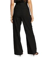 Cassandra Jacquard High-Rise Wide-Leg Pants