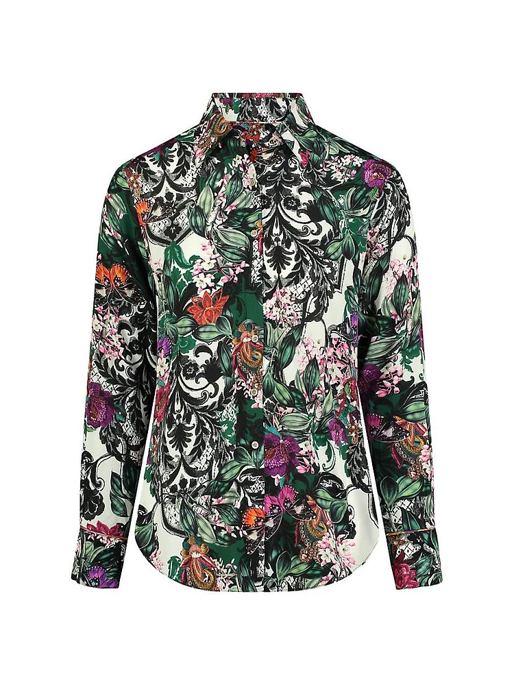 Gabriela Botanical-Print Long-Sleeve Shirt