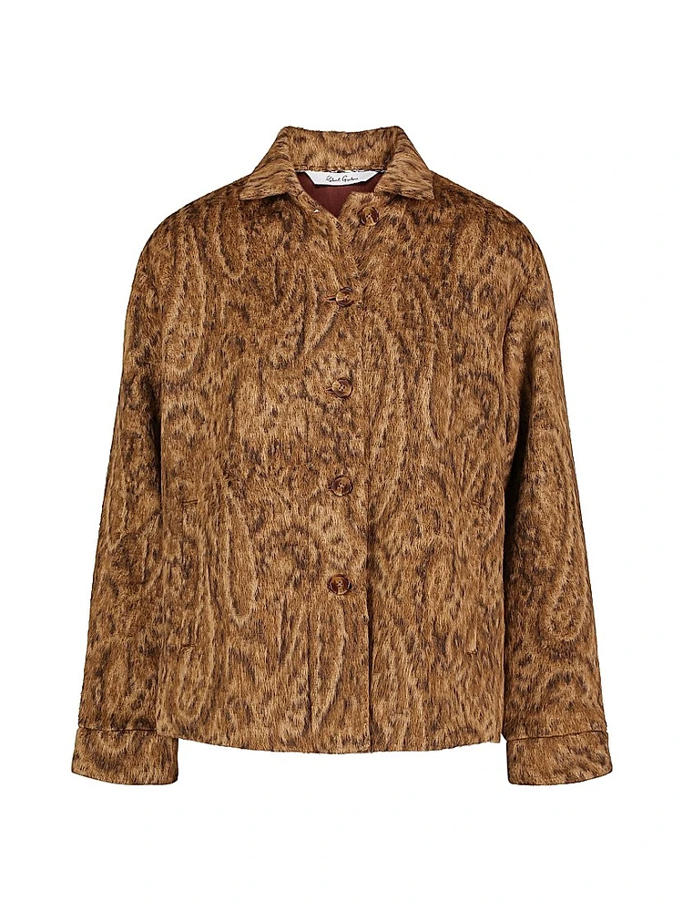 Camille Leopard-Print Button-Front Jacket