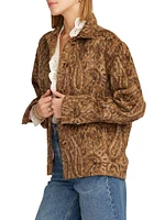 Camille Leopard-Print Button-Front Jacket