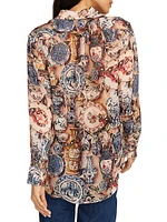 Carrie Printed Silk-Blend Long-Sleeve Shirt