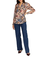 Carrie Printed Silk-Blend Long-Sleeve Shirt