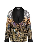 Yvonne Geometric-Print Belted Jacket