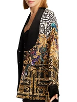 Yvonne Geometric-Print Belted Jacket