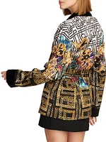 Yvonne Geometric-Print Belted Jacket