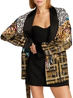 Yvonne Geometric-Print Belted Jacket