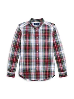 Little Boy's & Oxford Cotton Plaid Shirt