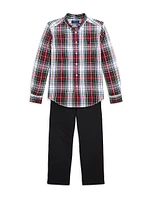 Little Boy's & Oxford Cotton Plaid Shirt
