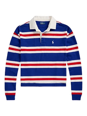 Striped Jersey Cropped Rugby Shirt