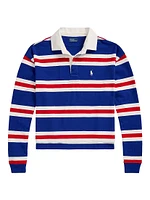 Striped Jersey Cropped Rugby Shirt