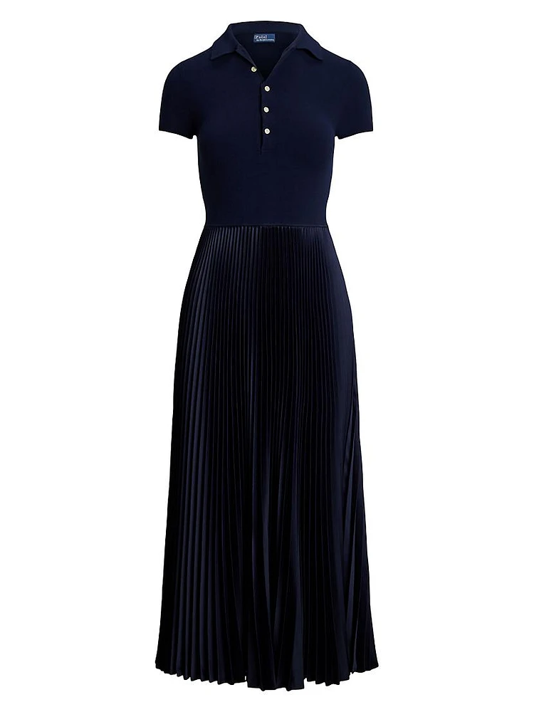 Pleated Polo Maxi Dress
