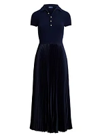 Pleated Polo Maxi Dress