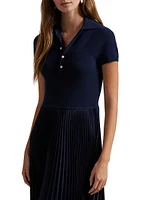 Pleated Polo Maxi Dress