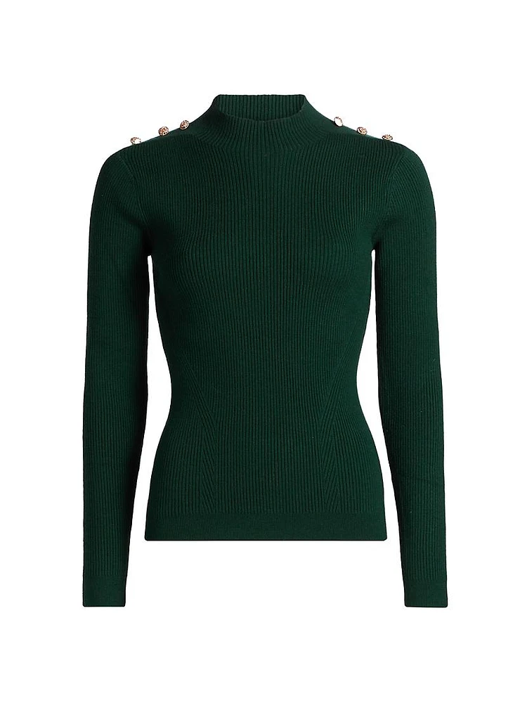 The Yana Rib-Knit Mock-Turtleneck Sweater