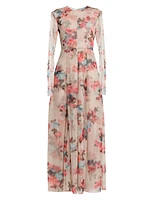 Floral Tulle Fit & Flare Maxi Dress
