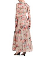 Floral Tulle Fit & Flare Maxi Dress