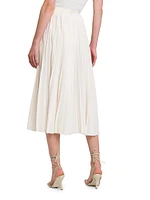 Pleated Crepe Midi-Skirt