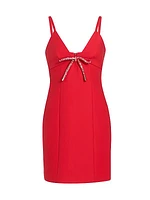 Adele Crystal Bow Minidress