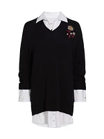 Santina Brooch Sweater Minidress