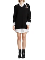 Santina Brooch Sweater Minidress
