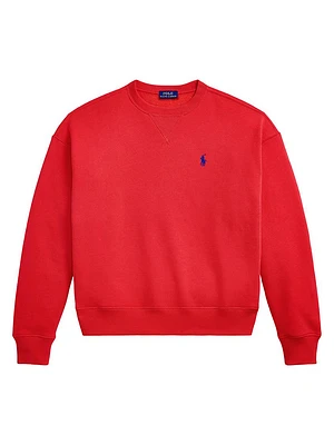 Embroidered Logo Fleece Crewneck Sweatshirt