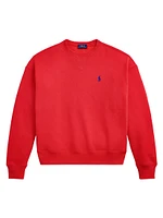 Embroidered Logo Fleece Crewneck Sweatshirt