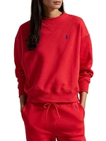 Embroidered Logo Fleece Crewneck Sweatshirt