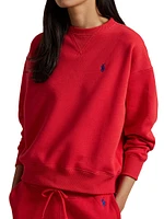 Embroidered Logo Fleece Crewneck Sweatshirt