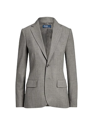 Single-Breasted Flannel Blazer