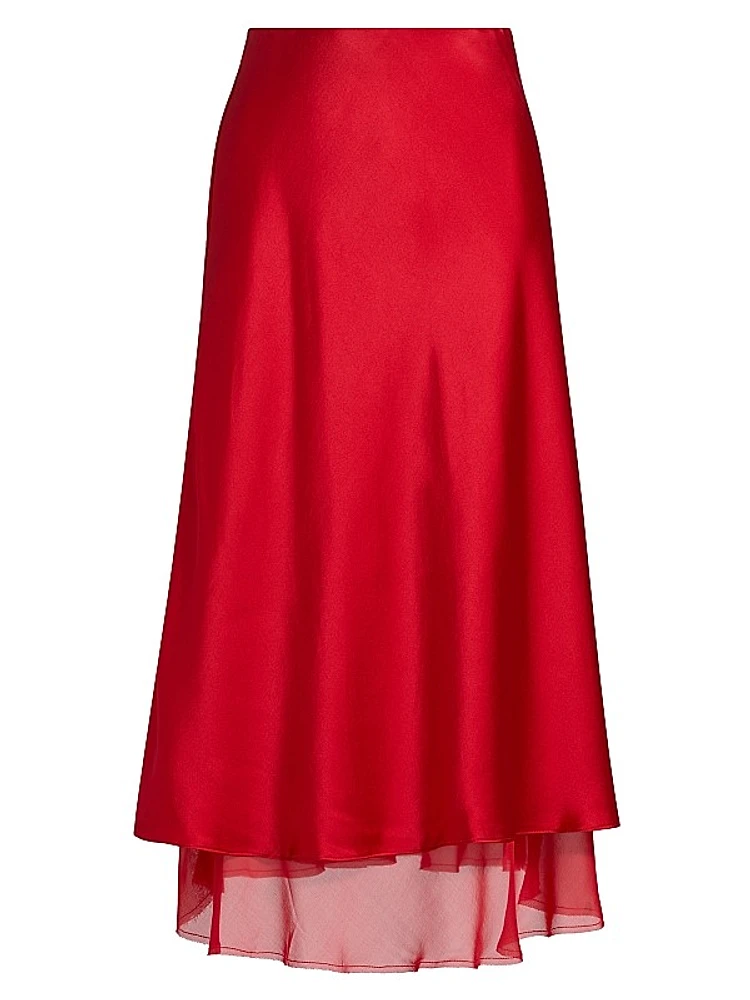 Genoa Silk Midi Skirt