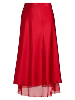 Genoa Silk Midi Skirt