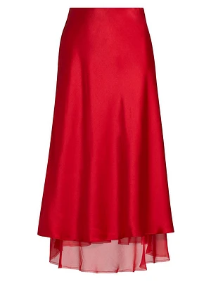 Genoa Silk Midi Skirt