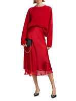 Genoa Silk Midi Skirt