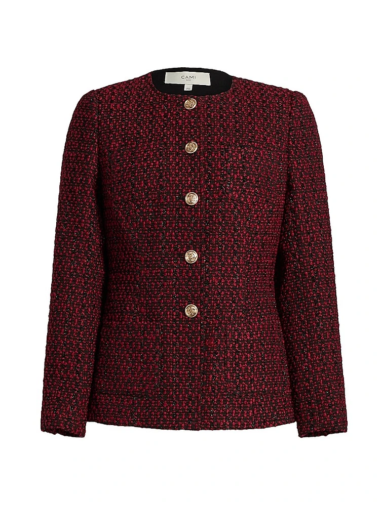 Wrenley Metallic Wool-Blend Tweed Jacket