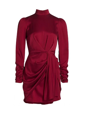 Draped Stretch Silk Minidress
