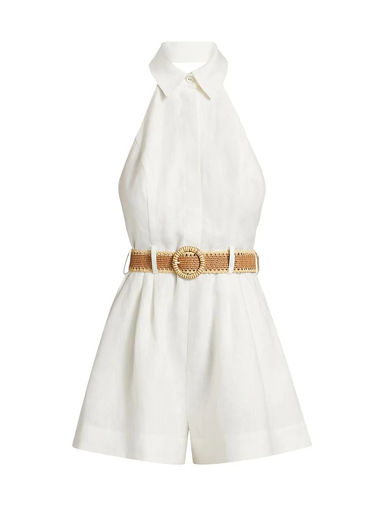 Acacia Linen Halter Romper