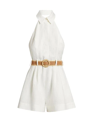 Acacia Linen Halter Romper