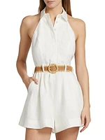 Acacia Linen Halter Romper