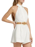 Acacia Linen Halter Romper