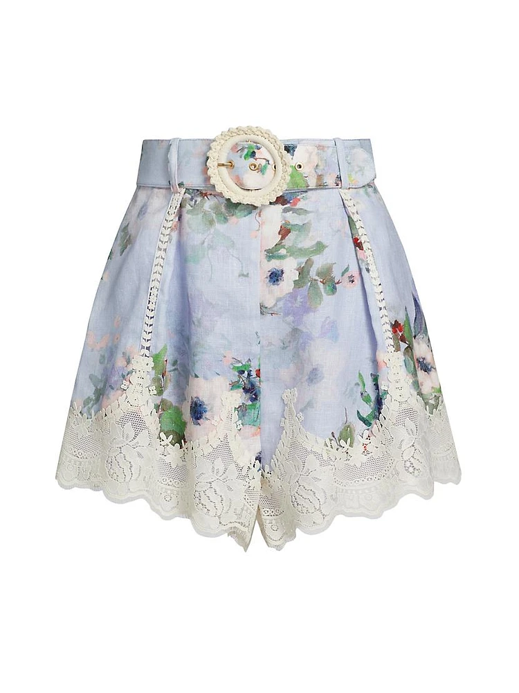 Everley Lace-Trim Tuck Shorts