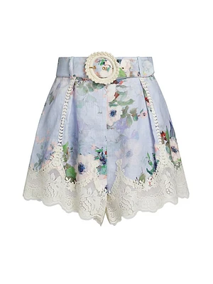 Everley Lace-Trim Tuck Shorts