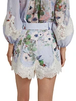 Everley Lace-Trim Tuck Shorts