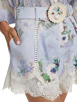 Everley Lace-Trim Tuck Shorts