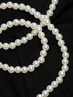 Crush Wool Faux Pearl Necklace Sweater