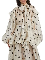 Crush Ruffled Polka Dot Tieneck Shirt