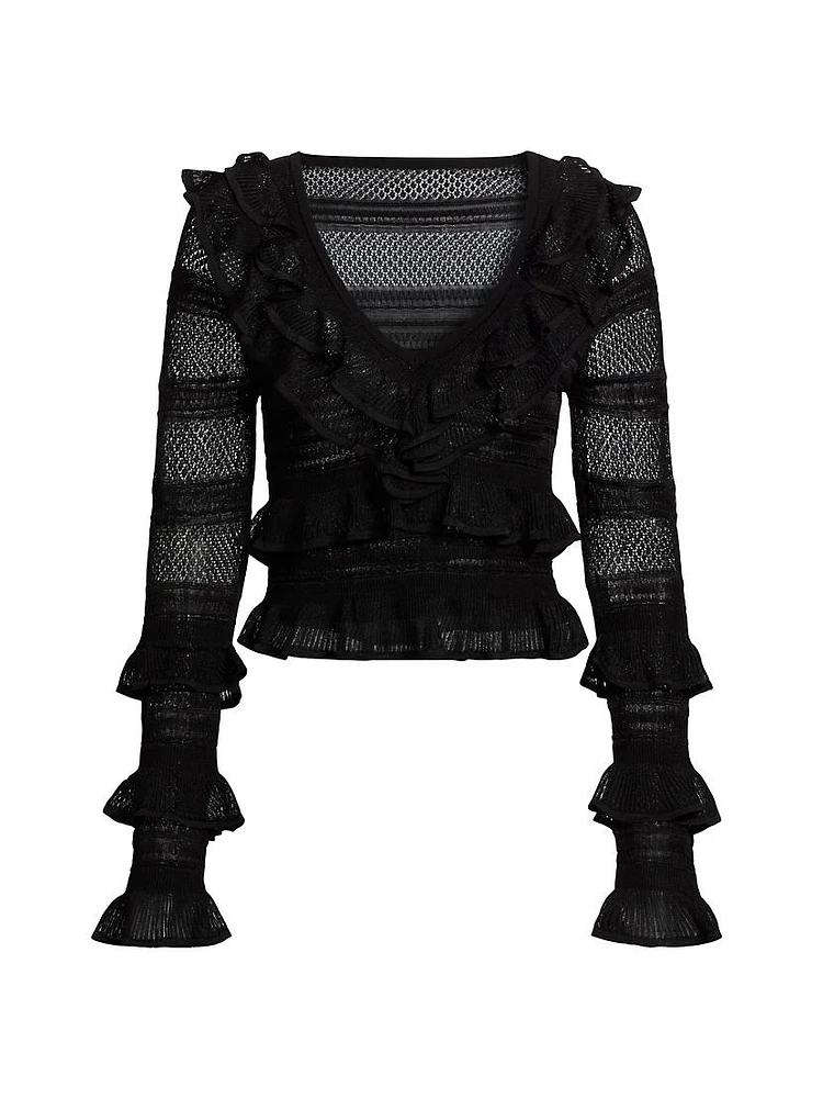 Crush Frilled V-Neck Top