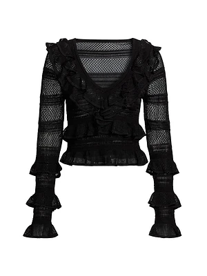 Crush Frilled V-Neck Top
