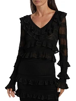 Crush Frilled V-Neck Top