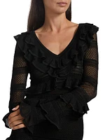 Crush Frilled V-Neck Top