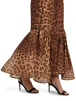 Crush Leopard-Print Paneled Maxi Skirt